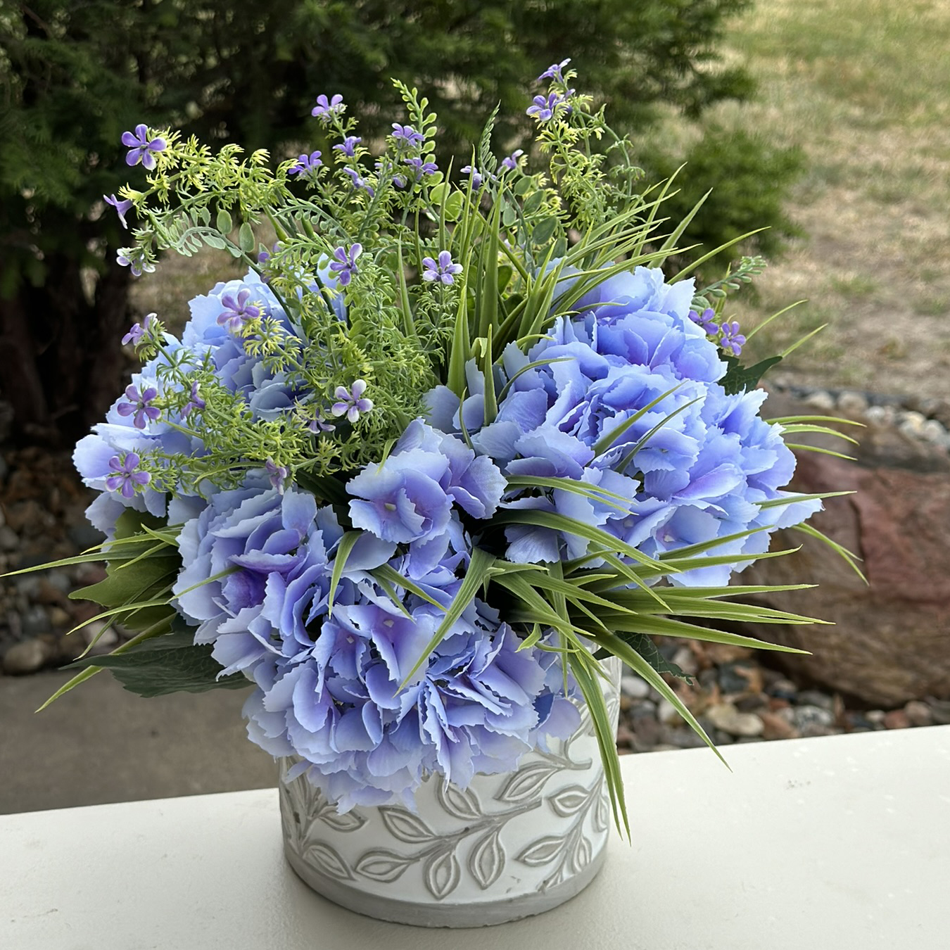 BOUQUET PURPLE HYDRANG GRASS